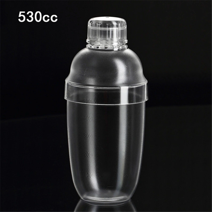 PC Bottle Wine Mixer Clear Plastic Cocktail Shaker for Bar Party Home Use with Scale